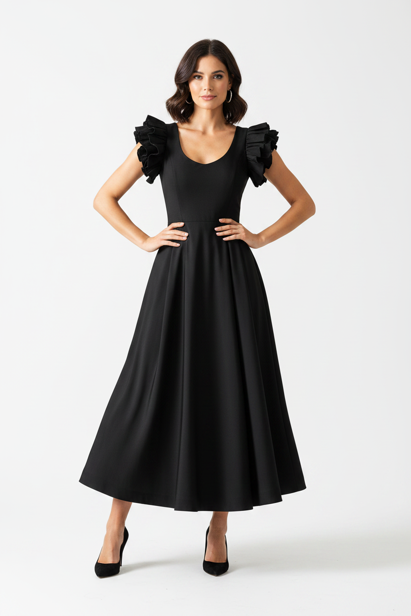 Black Ruffle Dress – Studio
