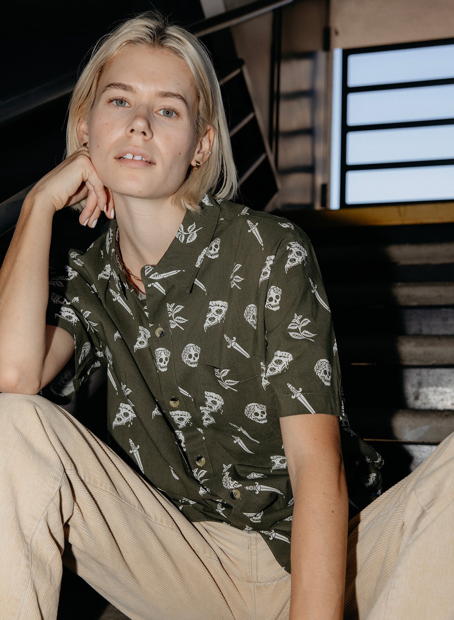Pizza Slayer Button-Up